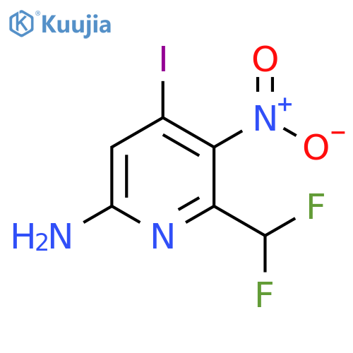 6-Amino-2-(difluoromethyl)-4-iodo-3-nitropyridine structure