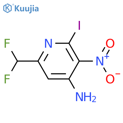 4-Amino-6-(difluoromethyl)-2-iodo-3-nitropyridine structure