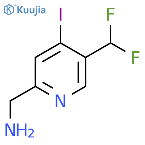 2-(Aminomethyl)-5-(difluoromethyl)-4-iodopyridine structure