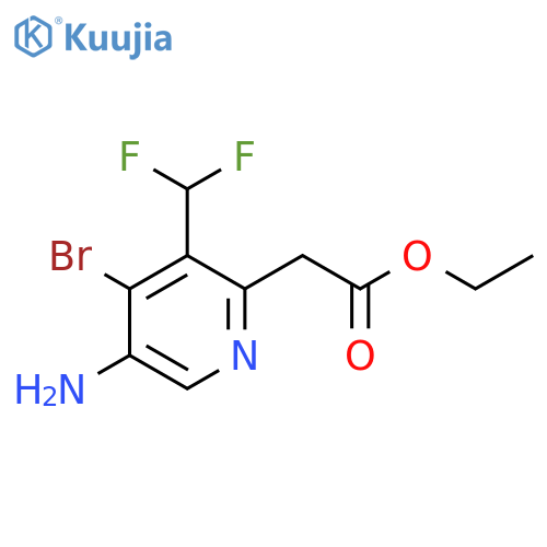 Ethyl 5-amino-4-bromo-3-(difluoromethyl)pyridine-2-acetate structure