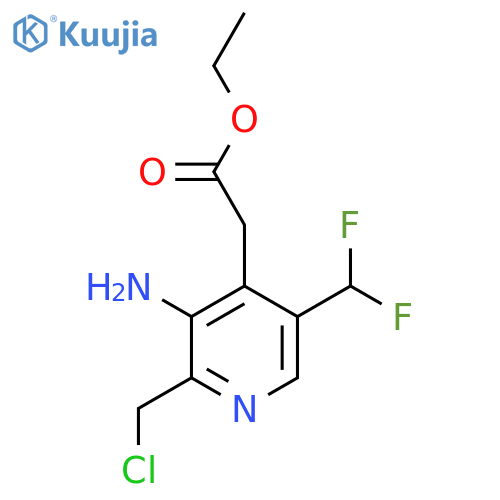 Ethyl 3-amino-2-(chloromethyl)-5-(difluoromethyl)pyridine-4-acetate structure