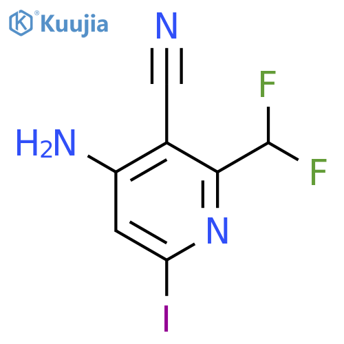 4-Amino-3-cyano-2-(difluoromethyl)-6-iodopyridine structure