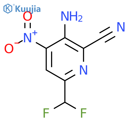 3-Amino-2-cyano-6-(difluoromethyl)-4-nitropyridine structure