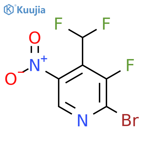 2-Bromo-4-(difluoromethyl)-3-fluoro-5-nitropyridine structure