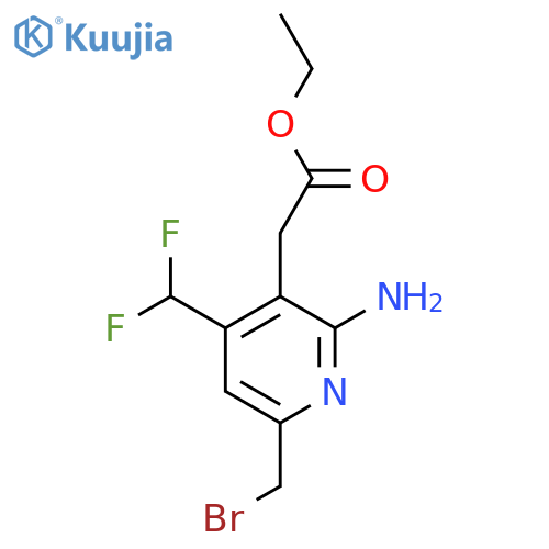 Ethyl 2-amino-6-(bromomethyl)-4-(difluoromethyl)pyridine-3-acetate structure