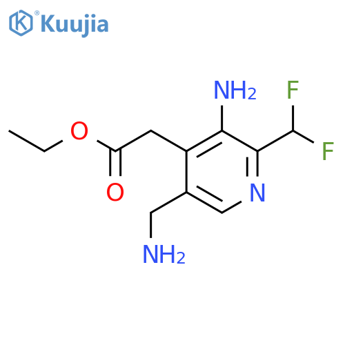 Ethyl 3-amino-5-(aminomethyl)-2-(difluoromethyl)pyridine-4-acetate structure