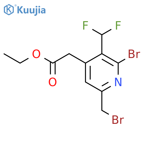 Ethyl 2-bromo-6-(bromomethyl)-3-(difluoromethyl)pyridine-4-acetate structure