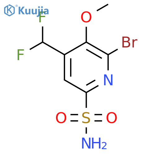 2-Bromo-4-(difluoromethyl)-3-methoxypyridine-6-sulfonamide structure