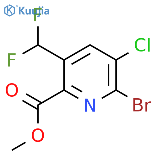 Methyl 2-bromo-3-chloro-5-(difluoromethyl)pyridine-6-carboxylate structure