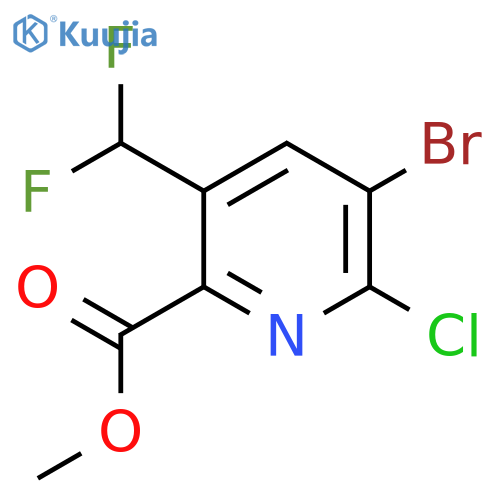 Methyl 3-bromo-2-chloro-5-(difluoromethyl)pyridine-6-carboxylate structure
