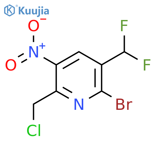 2-Bromo-6-(chloromethyl)-3-(difluoromethyl)-5-nitropyridine structure