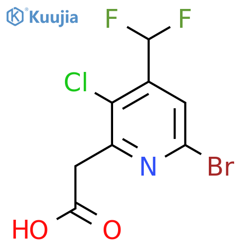6-Bromo-3-chloro-4-(difluoromethyl)pyridine-2-acetic acid structure