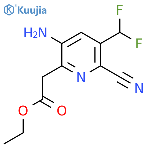 Ethyl 5-amino-2-cyano-3-(difluoromethyl)pyridine-6-acetate structure