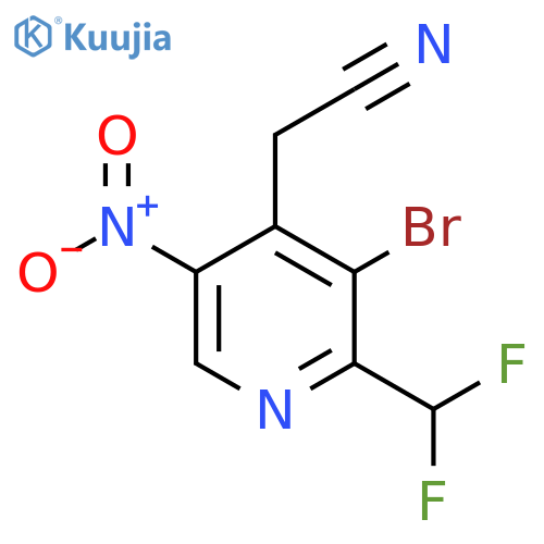 3-Bromo-2-(difluoromethyl)-5-nitropyridine-4-acetonitrile structure