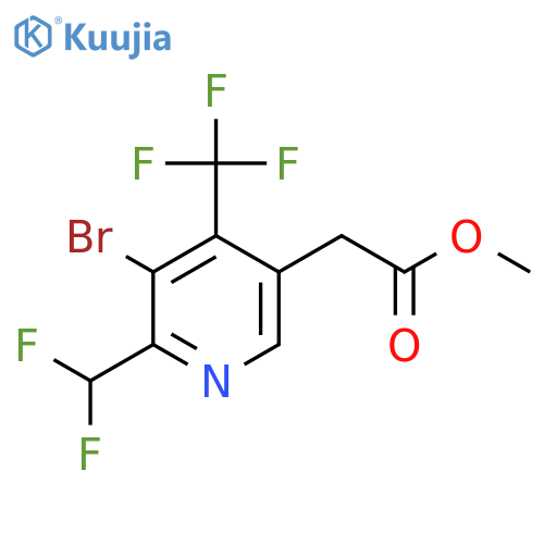 Methyl 3-bromo-2-(difluoromethyl)-4-(trifluoromethyl)pyridine-5-acetate structure