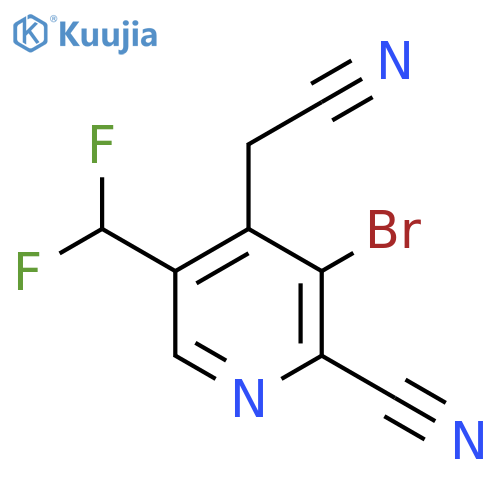 3-Bromo-2-cyano-5-(difluoromethyl)pyridine-4-acetonitrile structure