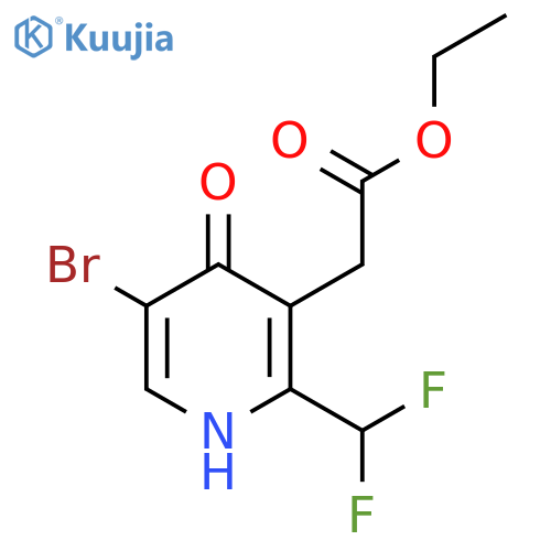 Ethyl 5-bromo-2-(difluoromethyl)-4-hydroxypyridine-3-acetate structure