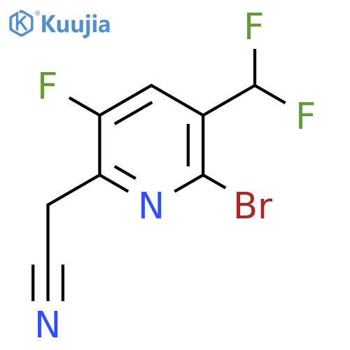 2-Bromo-3-(difluoromethyl)-5-fluoropyridine-6-acetonitrile structure