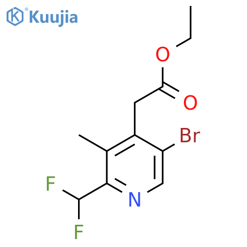 Ethyl 5-bromo-2-(difluoromethyl)-3-methylpyridine-4-acetate structure