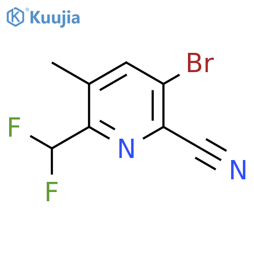 3-Bromo-2-cyano-6-(difluoromethyl)-5-methylpyridine structure
