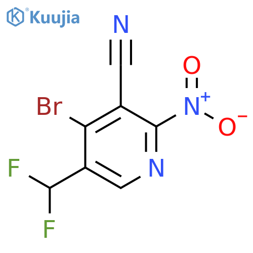 4-Bromo-3-cyano-5-(difluoromethyl)-2-nitropyridine structure
