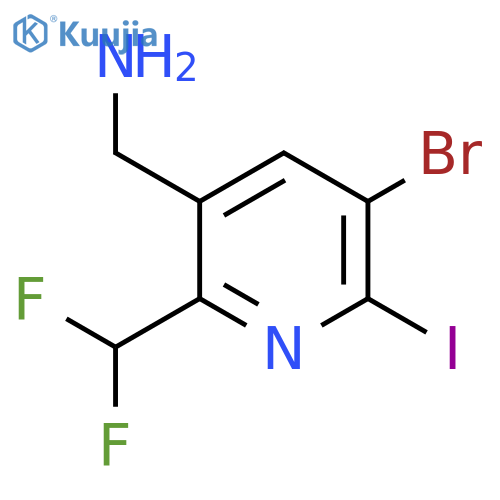 3-(Aminomethyl)-5-bromo-2-(difluoromethyl)-6-iodopyridine structure