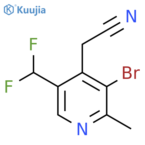 3-Bromo-5-(difluoromethyl)-2-methylpyridine-4-acetonitrile structure