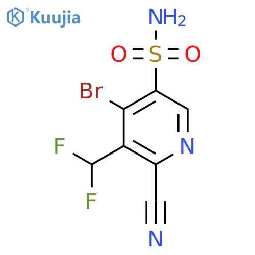 4-Bromo-2-cyano-3-(difluoromethyl)pyridine-5-sulfonamide structure