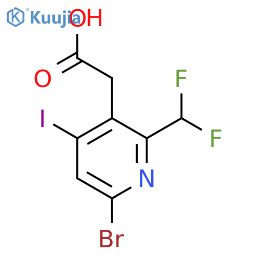 6-Bromo-2-(difluoromethyl)-4-iodopyridine-3-acetic acid structure