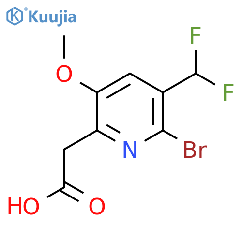 2-Bromo-3-(difluoromethyl)-5-methoxypyridine-6-acetic acid structure