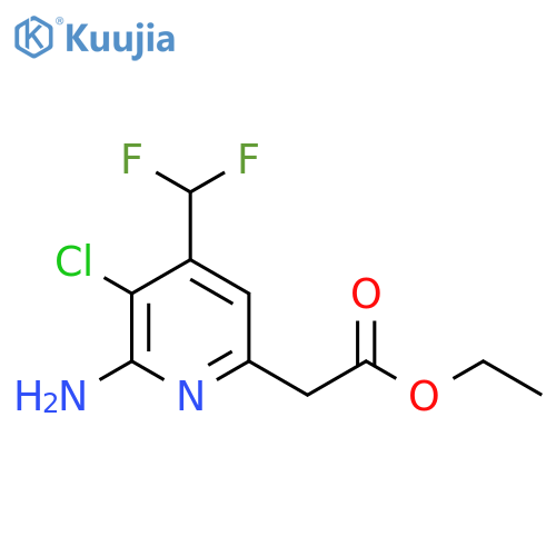 Ethyl 2-amino-3-chloro-4-(difluoromethyl)pyridine-6-acetate structure