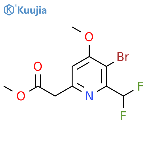 Methyl 3-bromo-2-(difluoromethyl)-4-methoxypyridine-6-acetate structure