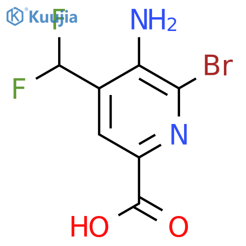 3-Amino-2-bromo-4-(difluoromethyl)pyridine-6-carboxylic acid structure