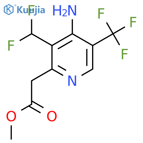 Methyl 4-amino-3-(difluoromethyl)-5-(trifluoromethyl)pyridine-2-acetate structure