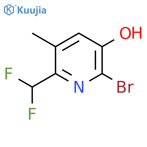 2-Bromo-6-(difluoromethyl)-3-hydroxy-5-methylpyridine structure