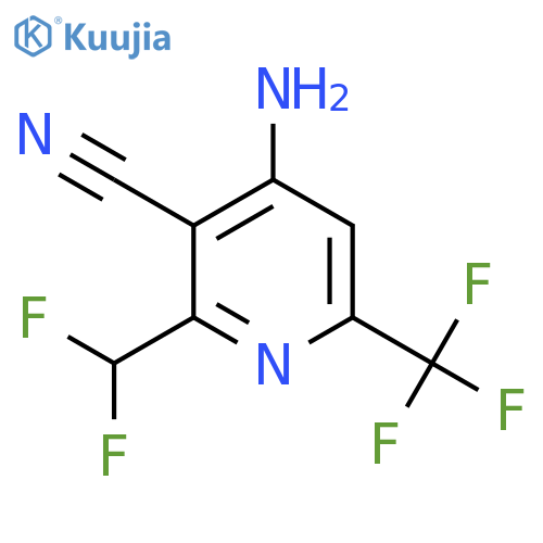 4-Amino-3-cyano-2-(difluoromethyl)-6-(trifluoromethyl)pyridine structure