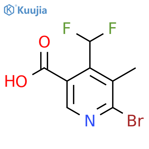 2-Bromo-4-(difluoromethyl)-3-methylpyridine-5-carboxylic acid structure