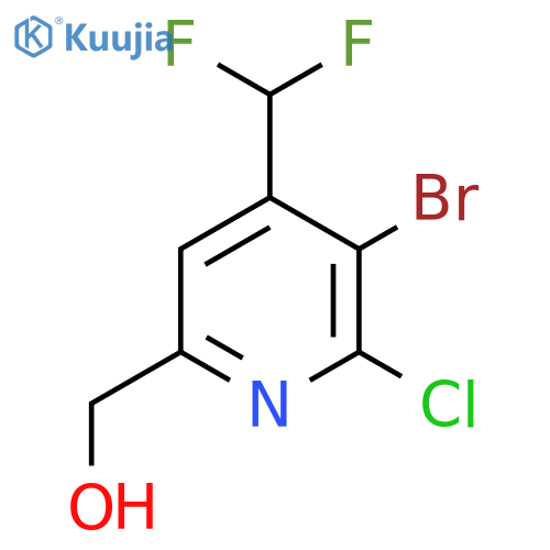 3-Bromo-2-chloro-4-(difluoromethyl)pyridine-6-methanol structure
