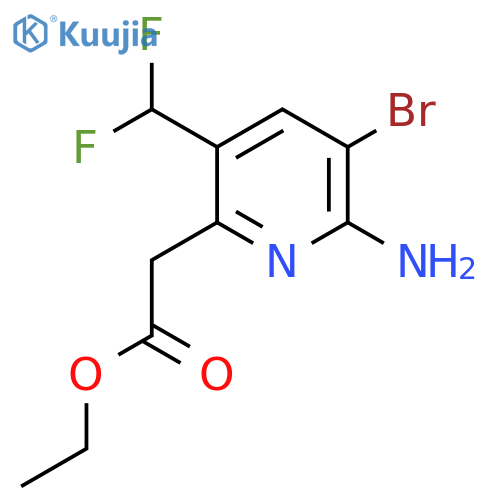 Ethyl 2-amino-3-bromo-5-(difluoromethyl)pyridine-6-acetate structure