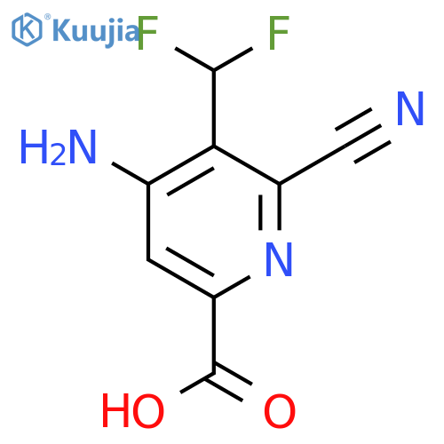4-Amino-2-cyano-3-(difluoromethyl)pyridine-6-carboxylic acid structure