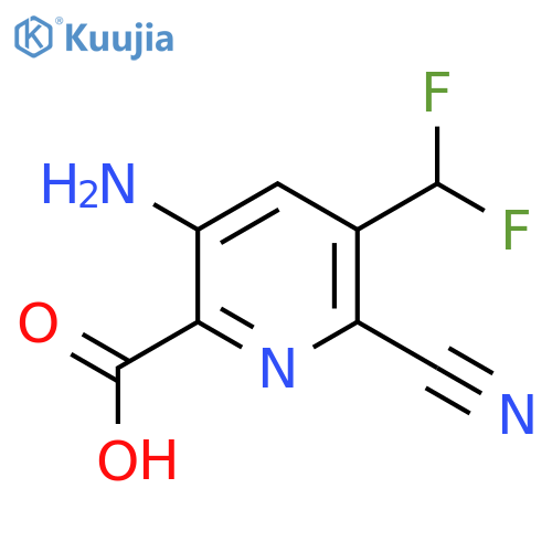 5-Amino-2-cyano-3-(difluoromethyl)pyridine-6-carboxylic acid structure