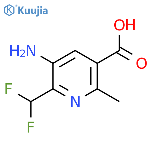 3-Amino-2-(difluoromethyl)-6-methylpyridine-5-carboxylic acid structure