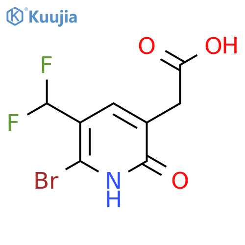 2-Bromo-3-(difluoromethyl)-6-hydroxypyridine-5-acetic acid structure