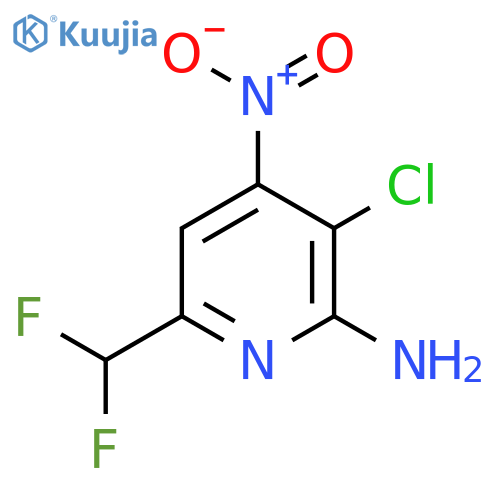 2-Amino-3-chloro-6-(difluoromethyl)-4-nitropyridine structure