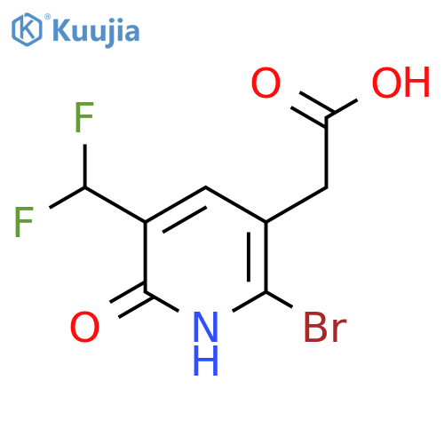 2-Bromo-5-(difluoromethyl)-6-hydroxypyridine-3-acetic acid structure