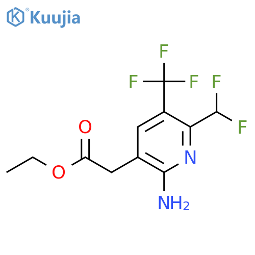 Ethyl 2-amino-6-(difluoromethyl)-5-(trifluoromethyl)pyridine-3-acetate structure