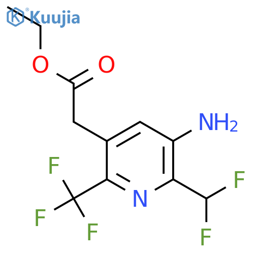 Ethyl 3-amino-2-(difluoromethyl)-6-(trifluoromethyl)pyridine-5-acetate structure