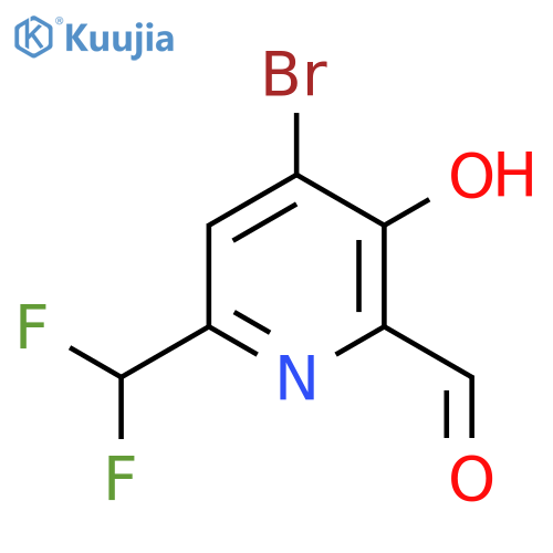 4-Bromo-6-(difluoromethyl)-3-hydroxypyridine-2-carboxaldehyde structure