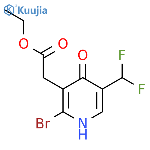 Ethyl 2-bromo-5-(difluoromethyl)-4-hydroxypyridine-3-acetate structure