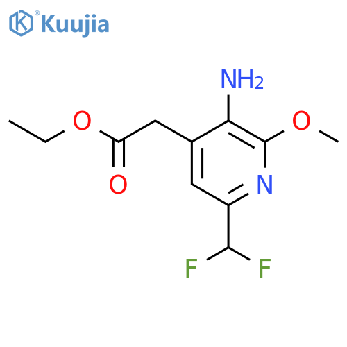 Ethyl 3-amino-6-(difluoromethyl)-2-methoxypyridine-4-acetate structure